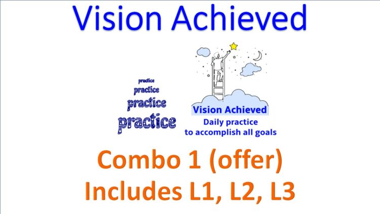Vision Achieved Daily Goals Creation Practice - Combo package for Levels 1,2,3